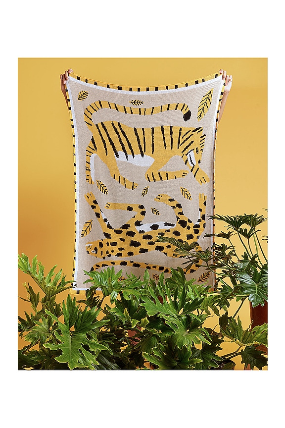 view 2 of 5 Big Cats Mini Blanket in 