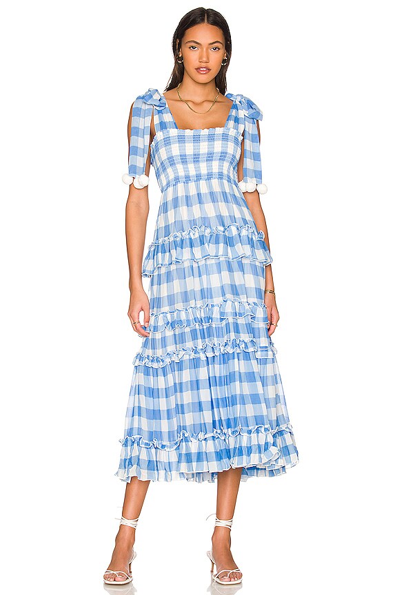 view 1 of 3 ROBE BERENICE in Gingham Blue