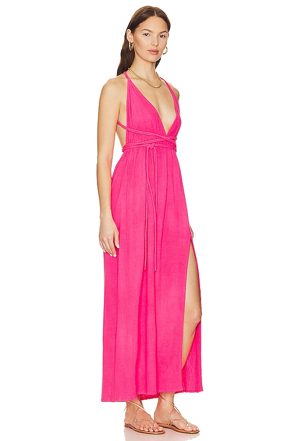 view 2 of 3 Sybille Dress in Cotton Gauze Fuchsia