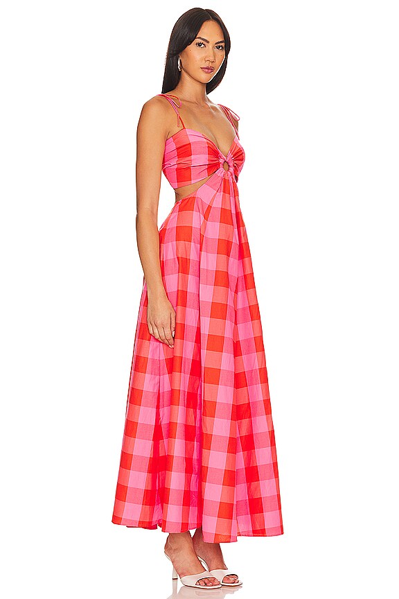 view 2 of 3 Magda Dress in Big Gingham Red & Pink