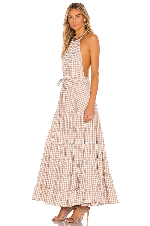 view 2 of 3 Neptune Maxi Dress in Gingham Beige