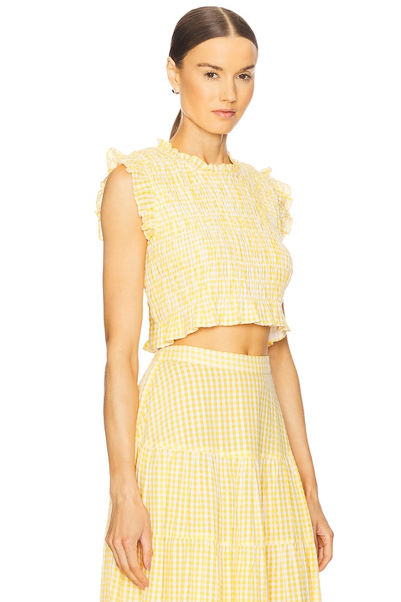 view 2 of 5 Malone Top in Gingham Yellow