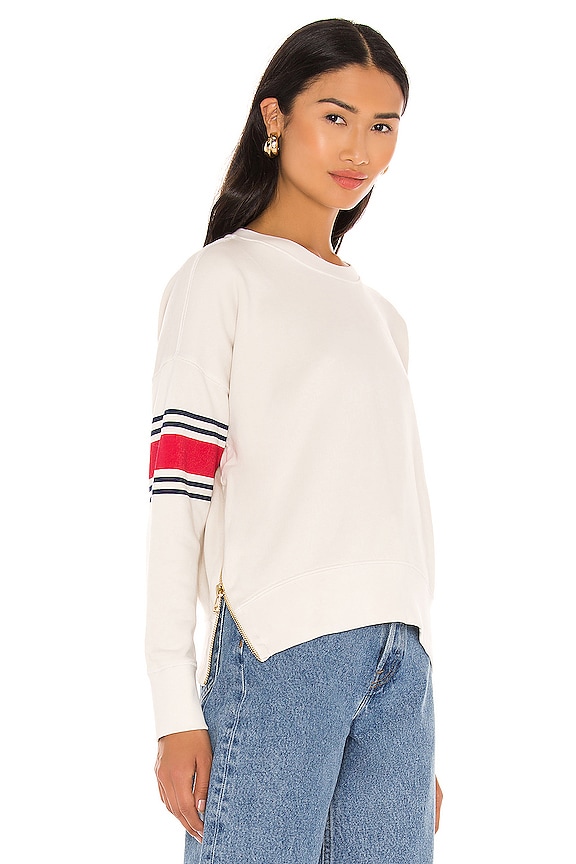 view 2 of 4 Stripe Double Zip Sweatshirt in Bone