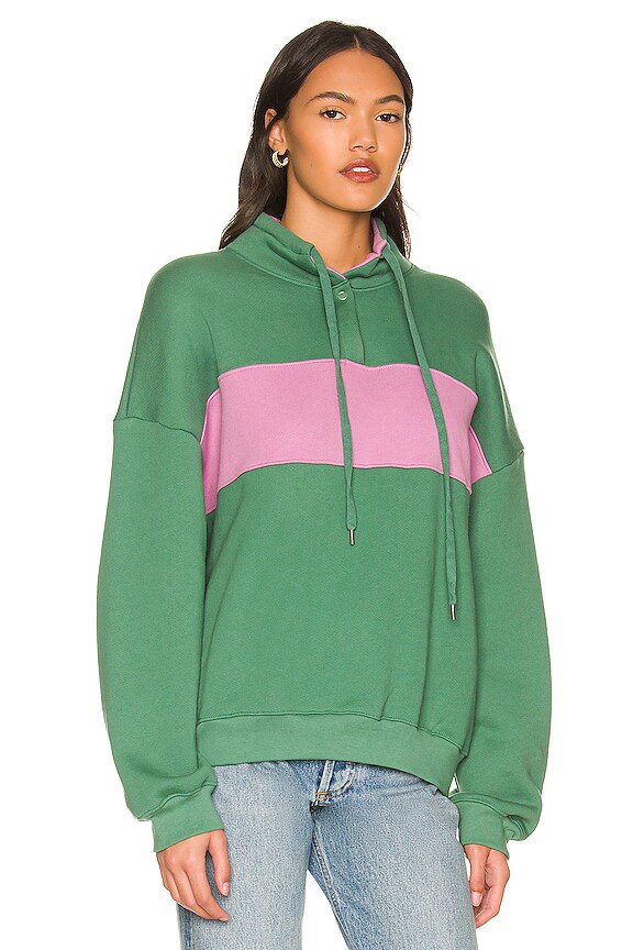 view 2 of 4 Color Collar Sweatshirt in Sage/Orchid