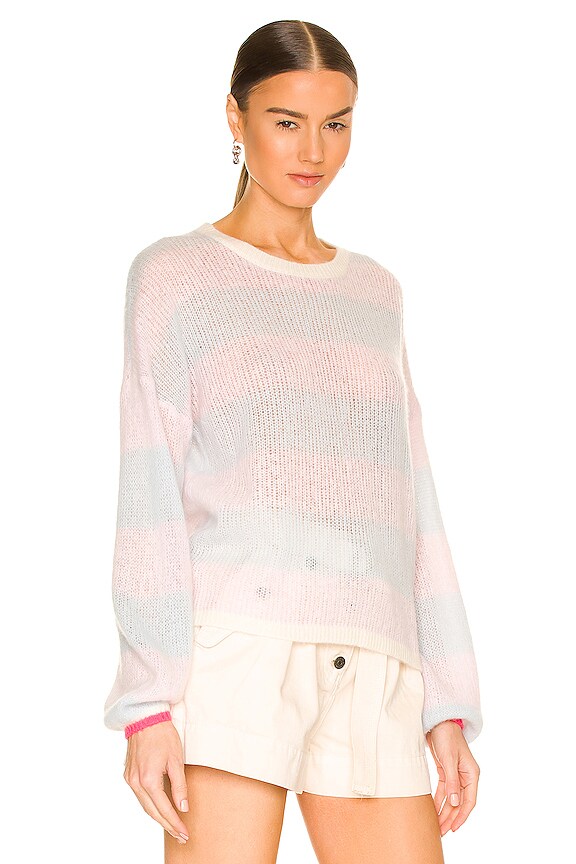 view 2 of 4 Stripe Balloon Sleeve Sweater in Ballet/Periwinkle