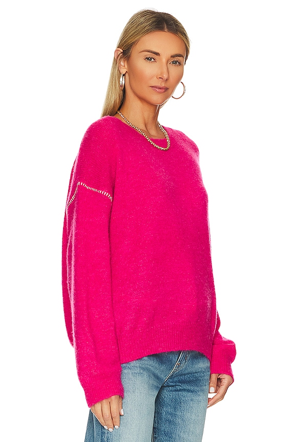 view 2 of 4 Oversized Sweater in Cerise & Eggshell