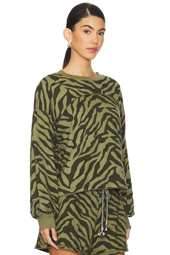 view 2 of 4 SWEAT FEMME ZEBRA in Olive