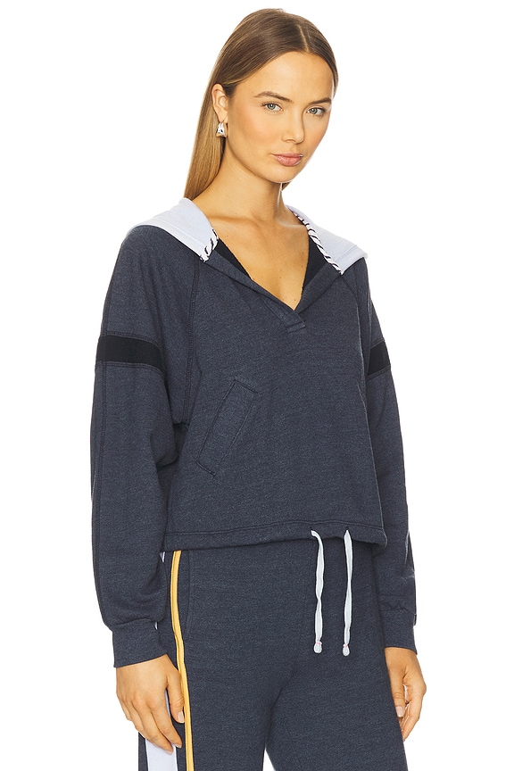 view 2 of 4 Half Placket Hoodie in Deep Navy