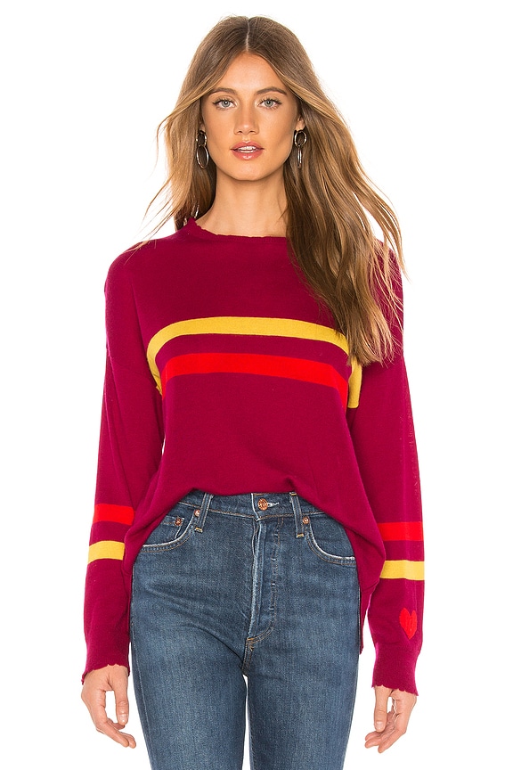 view 1 of 4 Cashmere Blend Crew Neck Sweater in Berry