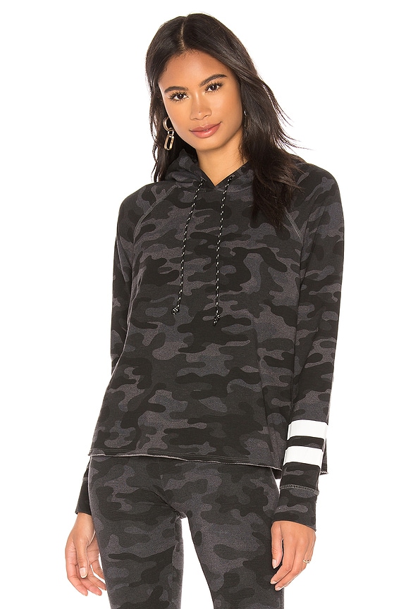 view 1 of 4 Stripes Camo Crop Hoodie in Charcoal