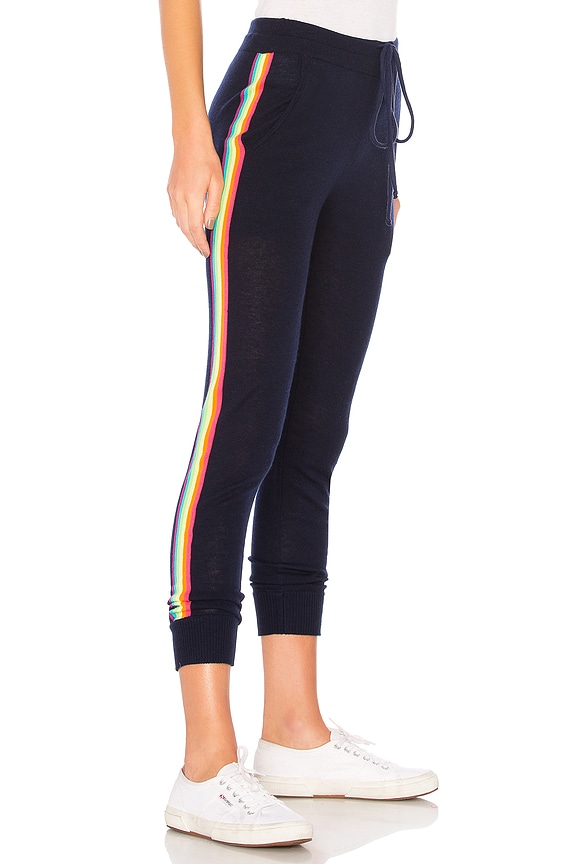 view 2 of 4 Rainbow Stripe Cozy Sweatpants in Navy & Multicolor Stripes