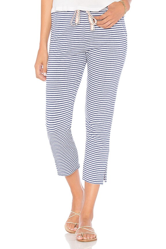 view 1 of 4 Stripe Cropped Sweatpants in White