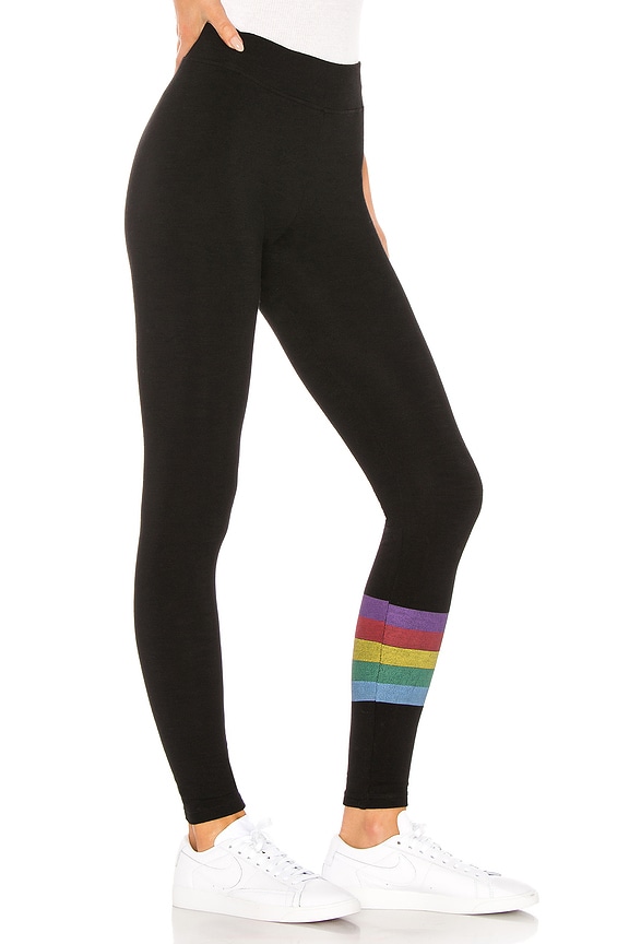 view 2 of 4 Rainbow Stripes Yoga Pant in Black