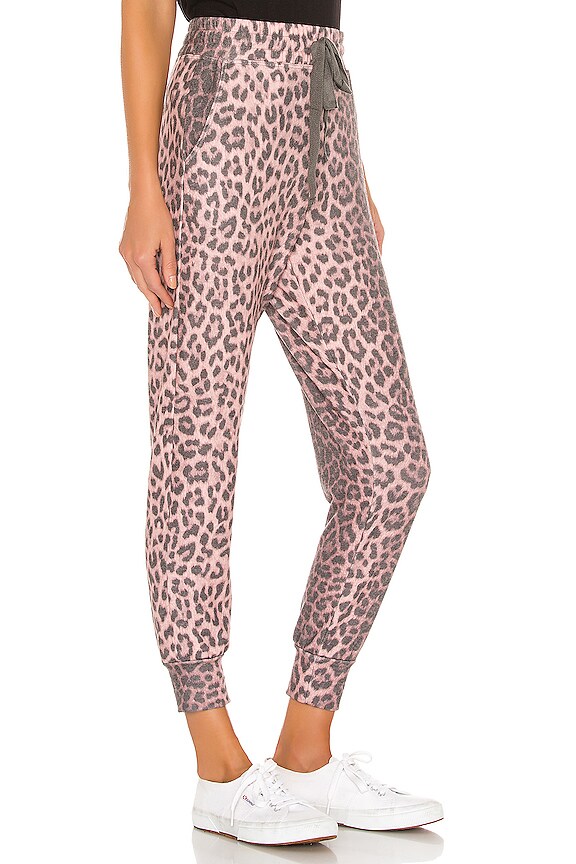 view 2 of 4 Animal Print Pocket Jogger Pant in Pink