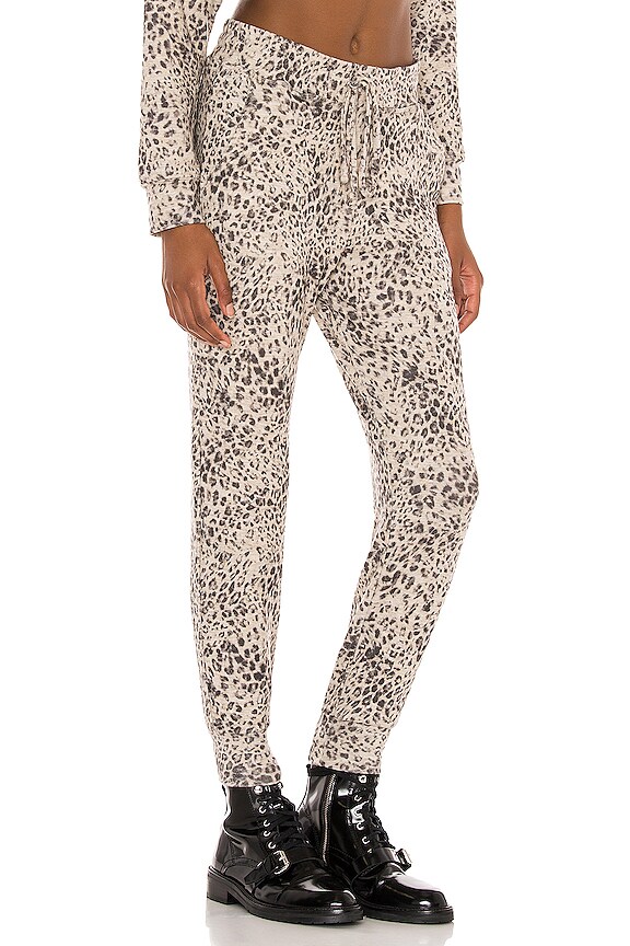 view 2 of 4 Leopard Pocket Jogger Sweatpants in Oatmeal