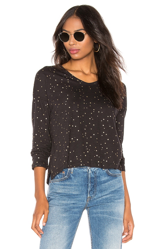 view 1 of 5 U Neck Long Sleeve Tee in Black