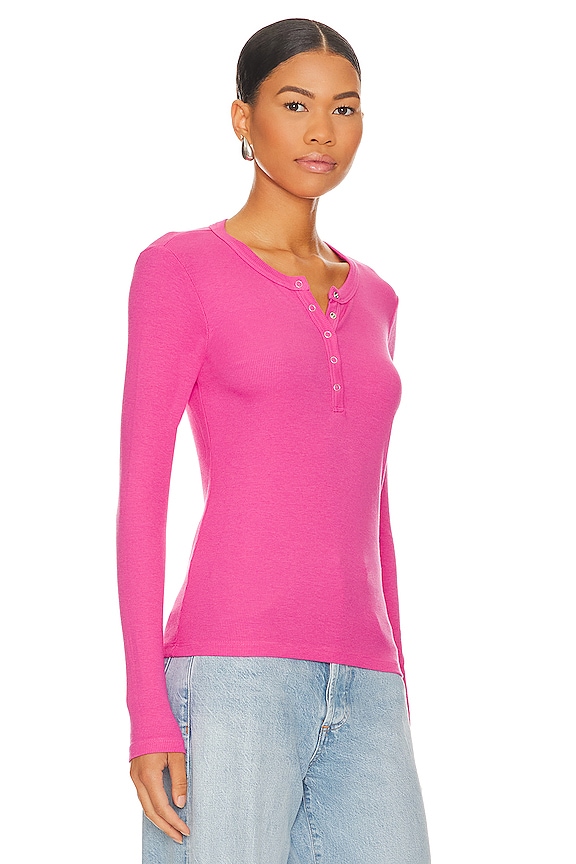 view 2 of 4 Henley Tee in Cerise
