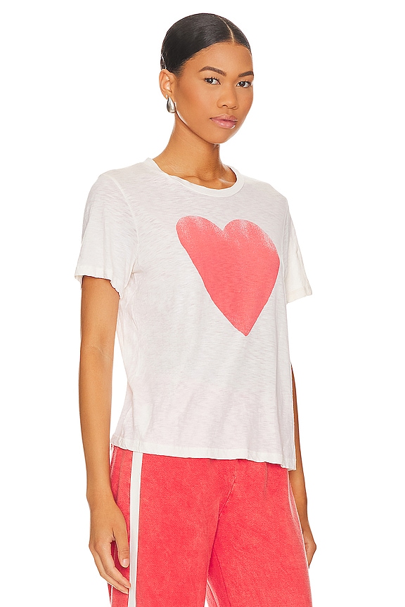 view 2 of 4 ФУТБОЛКА-БОКСИ С ПРИНТОМ В ВИДЕ СЕРДЦА in Cream