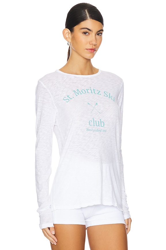view 2 of 4 Ski Club Long Sleeve Crew in Optic White