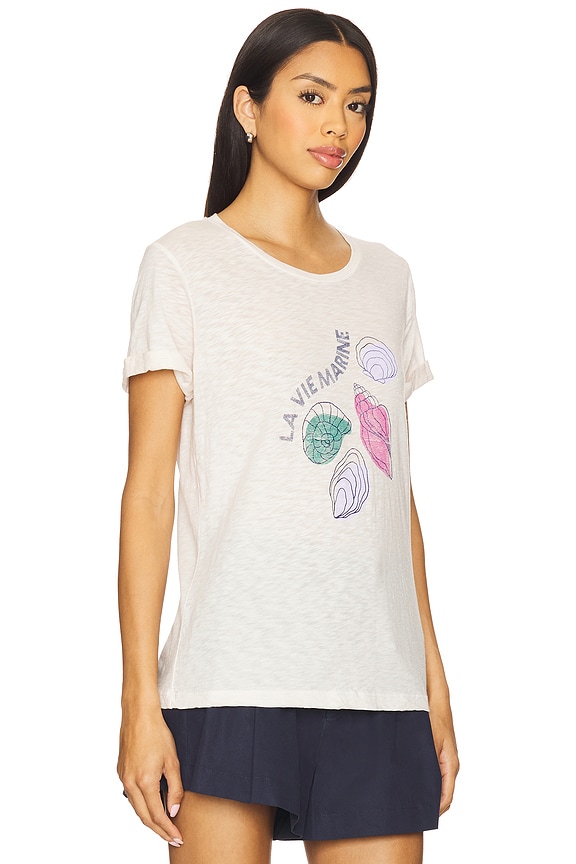 view 2 of 4 Marine Rolled Sleeve Tee in Oyster