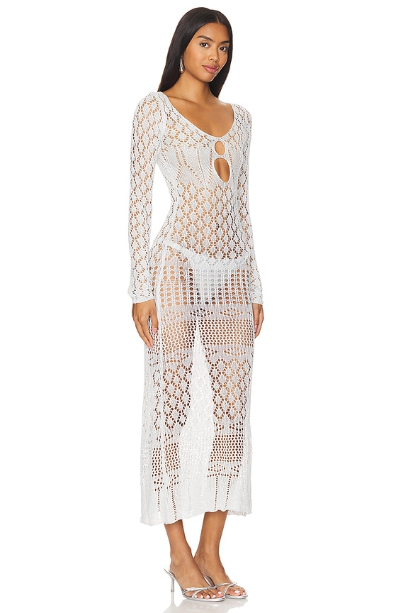 view 2 of 4 x REVOLVE Long Sleeve Crochet Maxi Dress in Silver