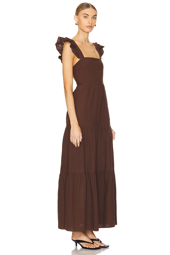view 2 of 3 x REVOLVE Peaches Linen Dress in Chocolate