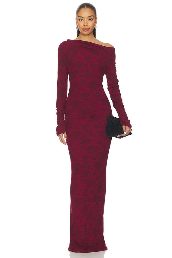 view 1 of 4 Reyna Red Print in Cabernet