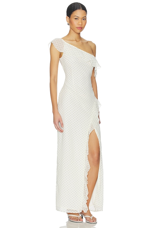 view 2 of 4 Reyen Frill Maxi Dress in Cream Polka Dot