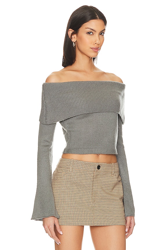 view 2 of 4 JERSEY OFF SHOULDER in Charcoal