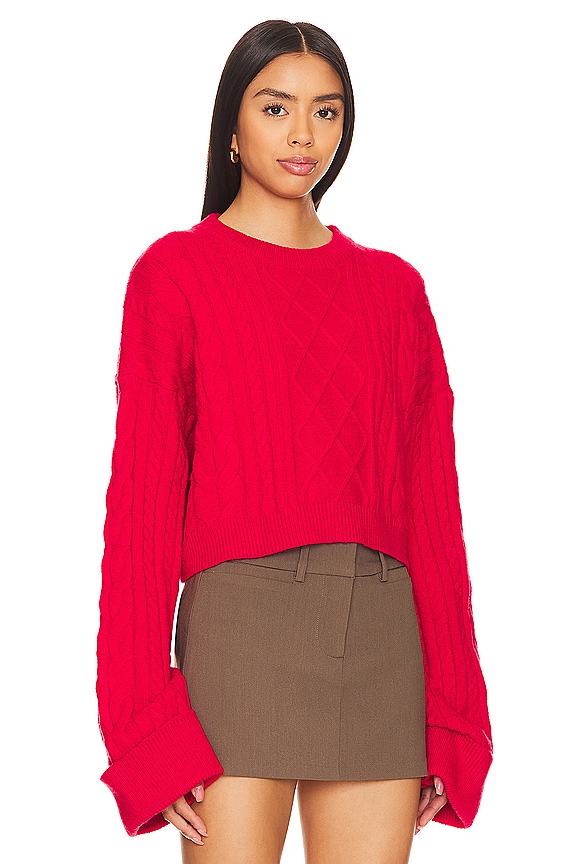 view 2 of 4 Nellie Crop Sweater in Red