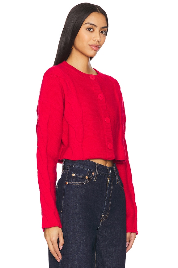 view 2 of 4 Laine Cable Cardigan in Red