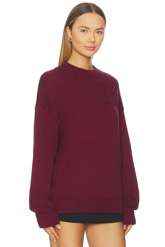 view 2 of 5 Elm Crew Knit Sweater in Cabernet