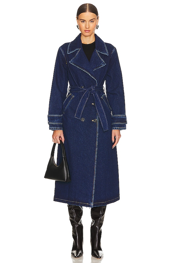 view 2 of 4 Wren Denim Trench in Dark Wash