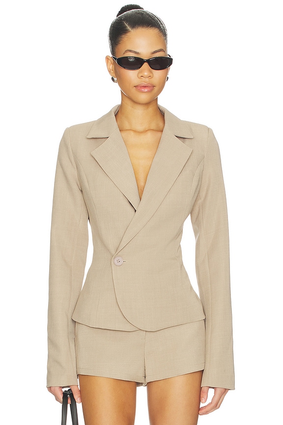 view 1 of 4 Liana Cinch Blazer in Taupe