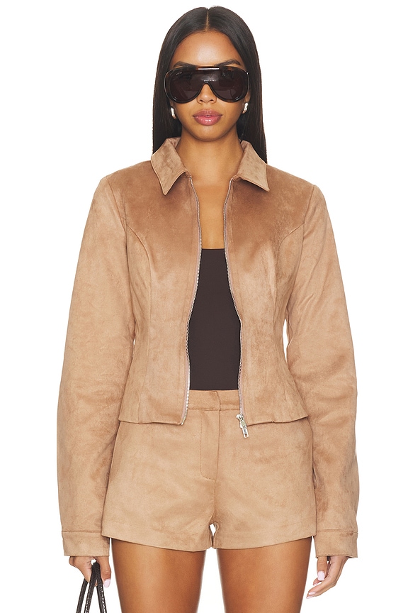 view 2 of 5 Archer Faux Suede Jacket in Tan
