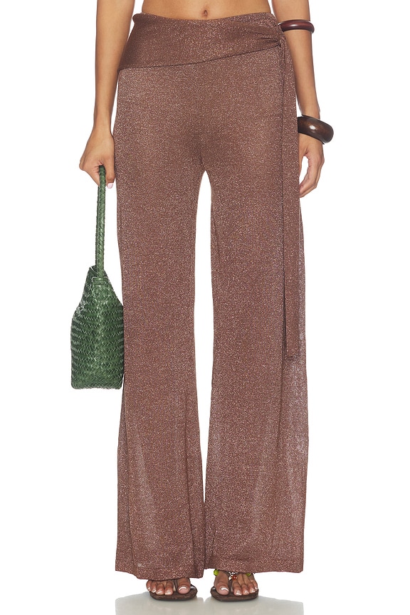 view 1 of 6 Celine Shimmer Pant in Chocolate