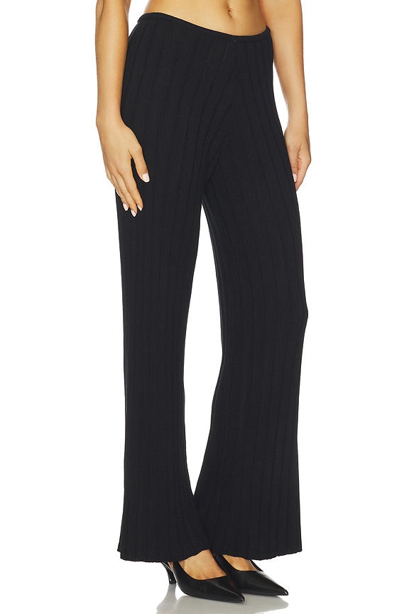 view 2 of 6 BAHA RIBBED WIDE LEG 팬츠 in Black