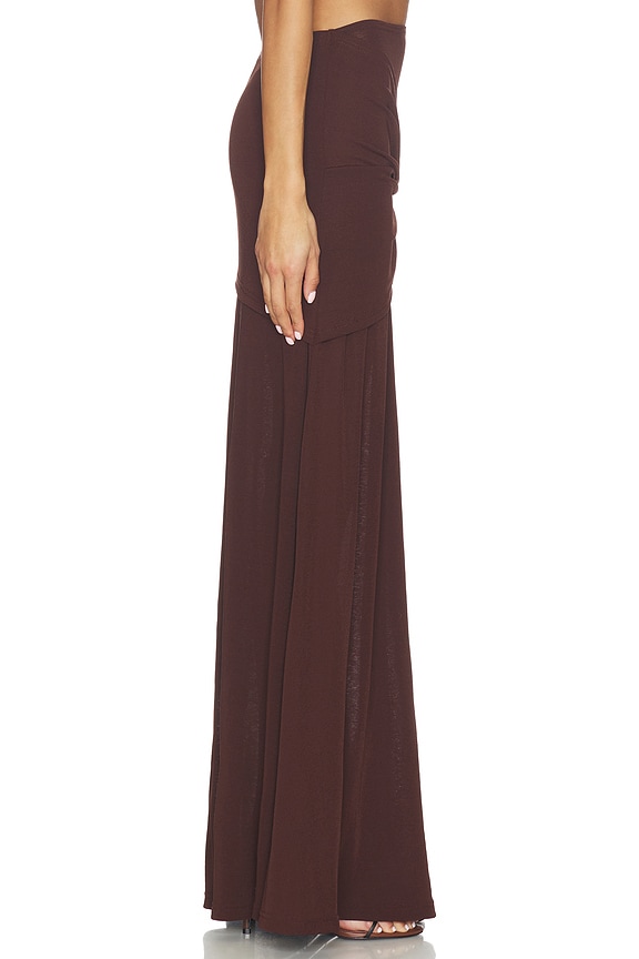 view 2 of 6 Kalea Twist Maxi Skirt in Chocolate
