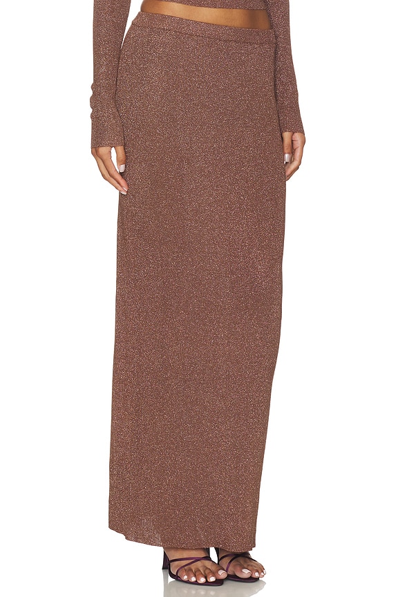 view 2 of 6 JUPE RUMER KNIT MAXI in Chocolate