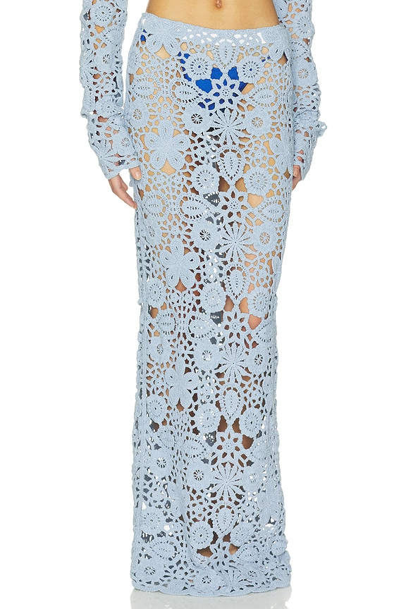 view 2 of 6 Tala Crochet Maxi Skirt in Cerulean