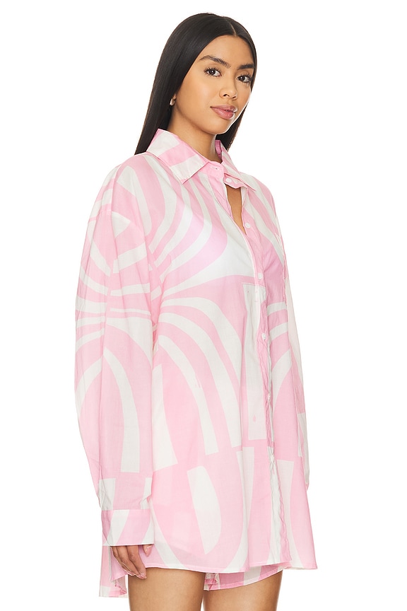 view 2 of 4 HEATHER 버튼업 셔츠 in Pink & White