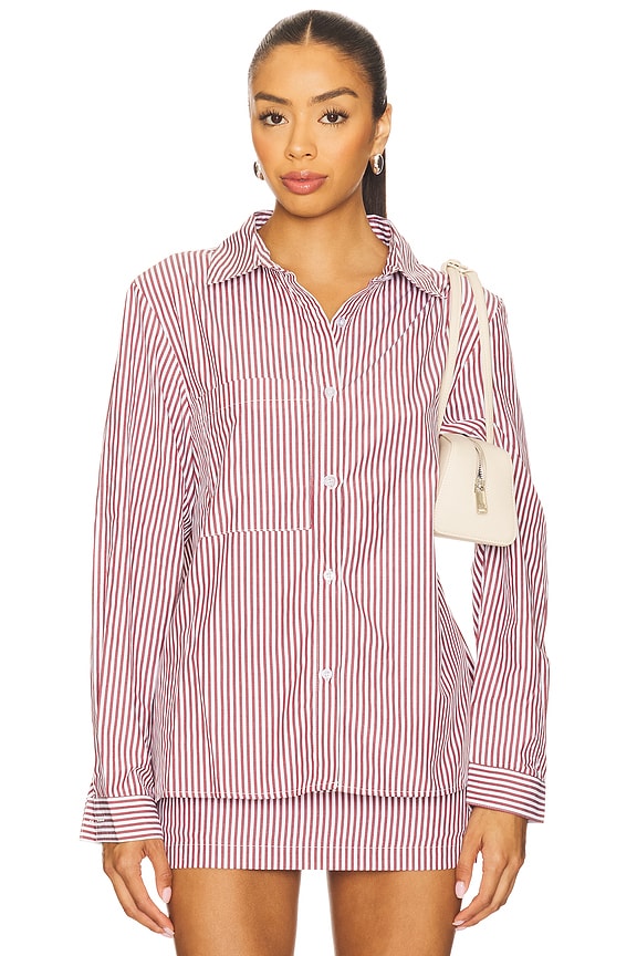 view 2 of 6 x REVOLVE Estelle Shirt in Cranberry Stripe