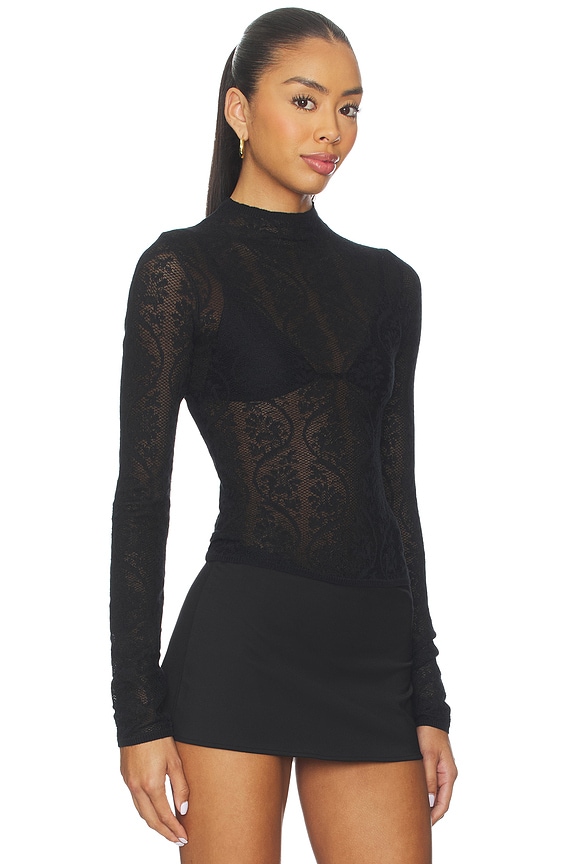 view 2 of 5 Rhea Lace Top in Black
