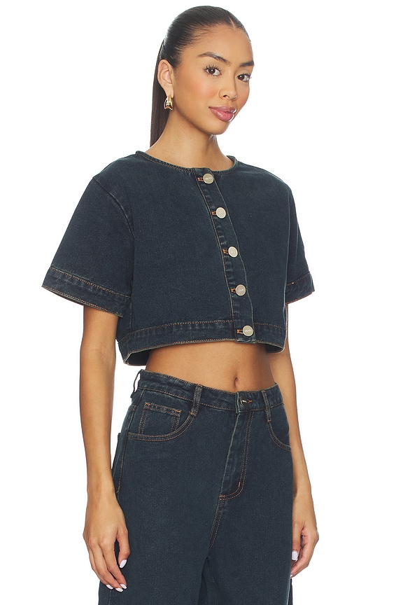 view 2 of 4 Tilla Denim Top in Indigo Blue