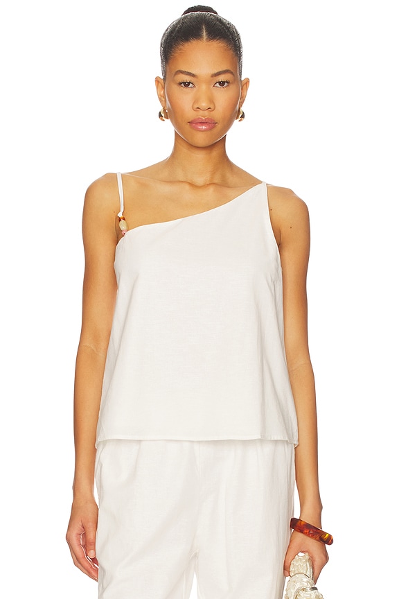 view 1 of 5 Ismene One Shoulder Top in White