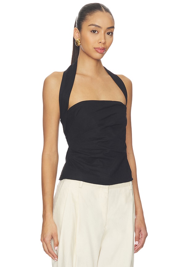 view 2 of 4 TOP CON CUELLO HALTER ROMI in Black