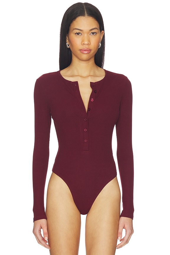 view 2 of 5 BODY HENLEY in Burgundy