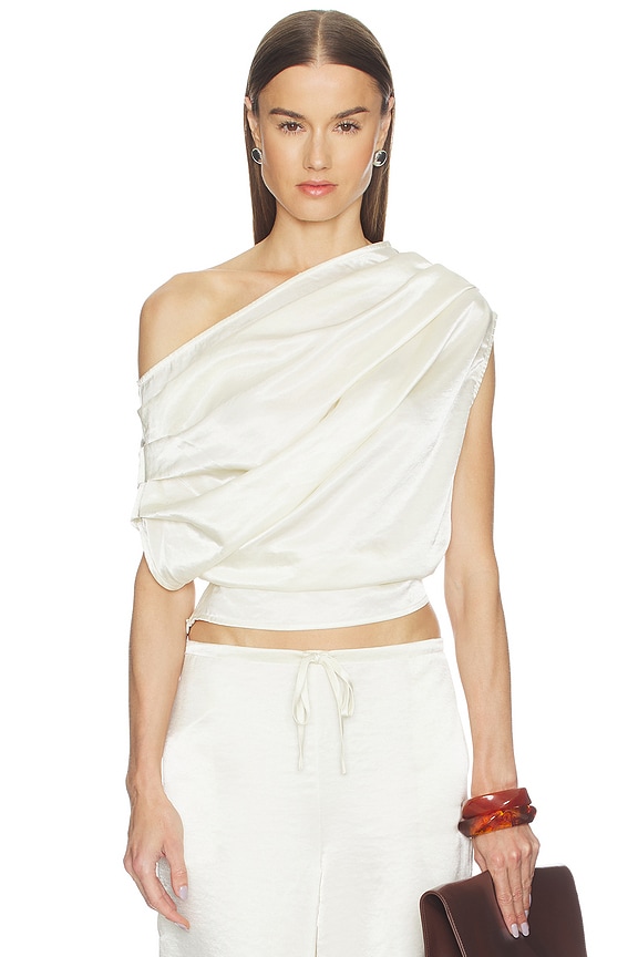 view 1 of 5 DOVE ONE SHOULDER 탑 in Cream