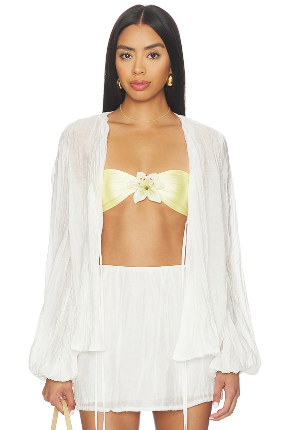 view 2 of 5 Brandi Crinkle Tie Top in White