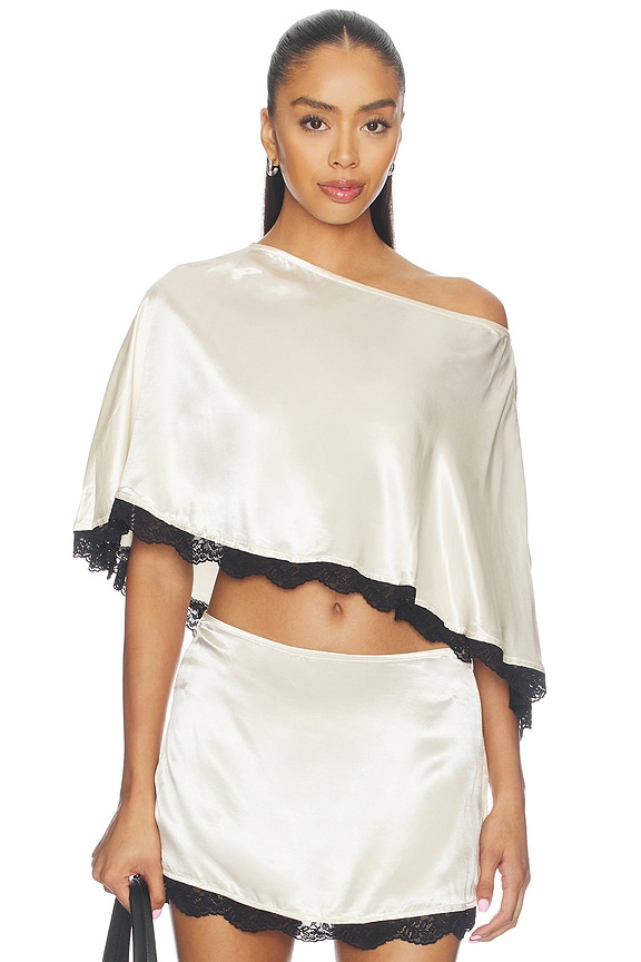 view 1 of 4 Zaley Poncho Top in Cream
